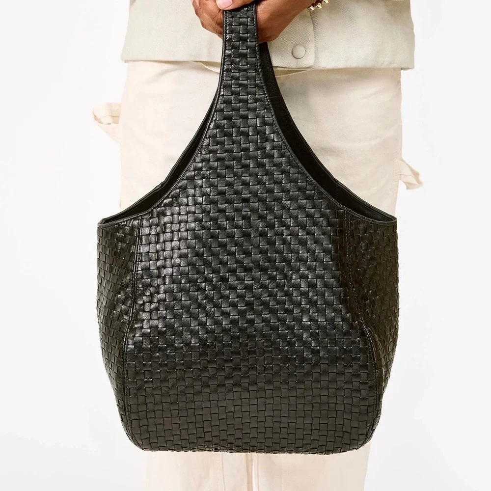 Clare V. Black Woven Leather Shoulder Bag - Picture 4 of 8